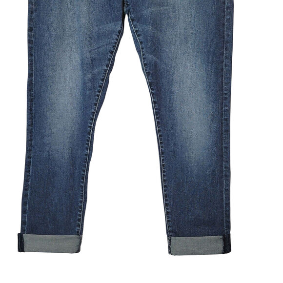 Kut from the Kloth Katy Boyfriend Jeans High Rise Blue Stretch Ankle Cuffed 12 - Picture 3 of 14